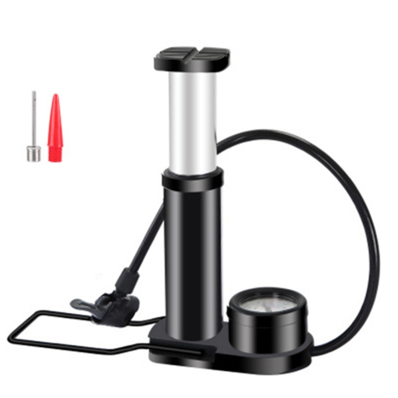 Bike Ergonomic Pump With Gauge &amp; Smart Valve Head Bike Tire Pump Glue Less Puncture Kit For Mountain Bike: black