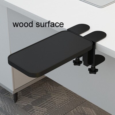 DL-WM-10 wrist rest mount holder mouse pad support foldable metal left right clamp desk 10-80mm double lock: wood surface black