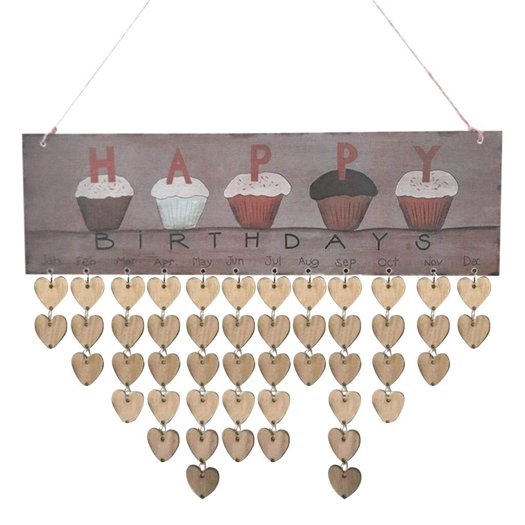 DIY Zauberstab Kalender Kuchen Glücklich Geburtstag Holz Kalender Schwimm verwöhnen Erinnerung Bord Hause Moderne Zauberstab Kunst Hängen Dekor