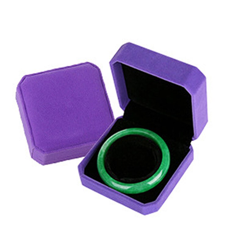 1 PC Storage Presentation Necklace/Bracelet/Ring/Pendant Jewelry Box Velvet Case Plastic Display Box 4 Colors: Purple Bracelet  Box