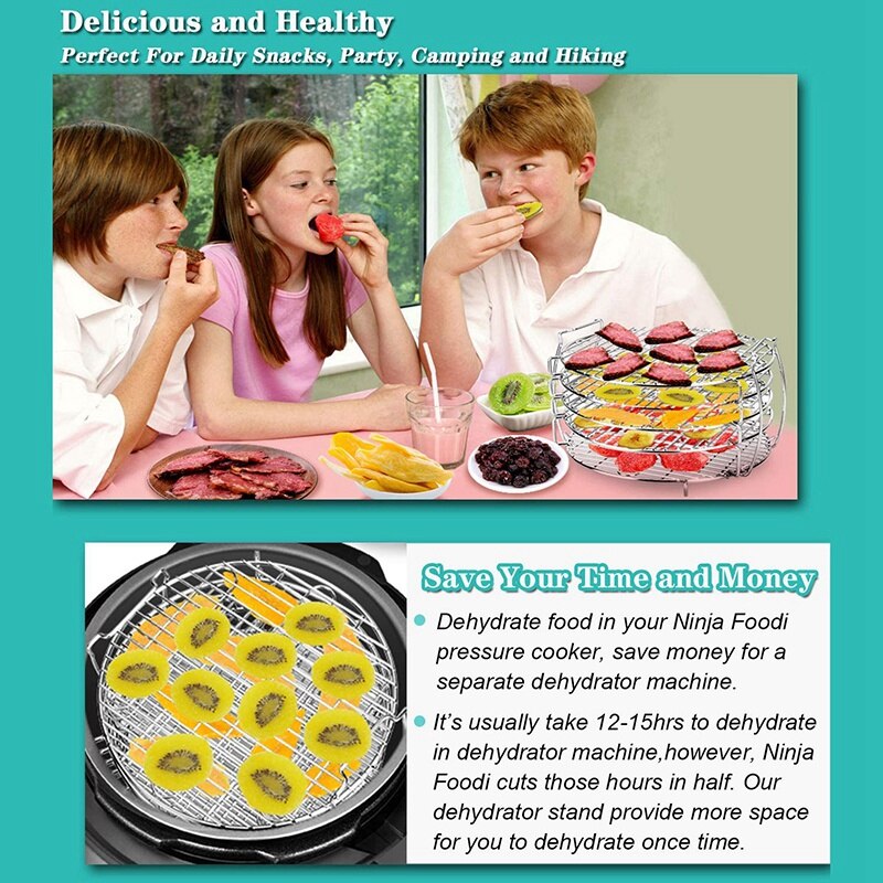 Accessories for Ninja Foodi 6.5 & 8 Qt Pressure Cooker Dehydrator Rack Stand for Dehydrating Steaming and Frying