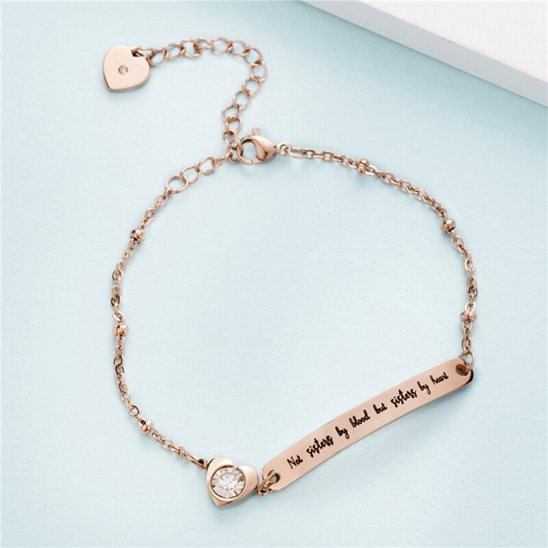 Rvs Beste Vrienden Armband Vriend Sieraden Vriendschap &quot;Niet Zusters Door Bloed Maar Zusters Door Hart&quot;