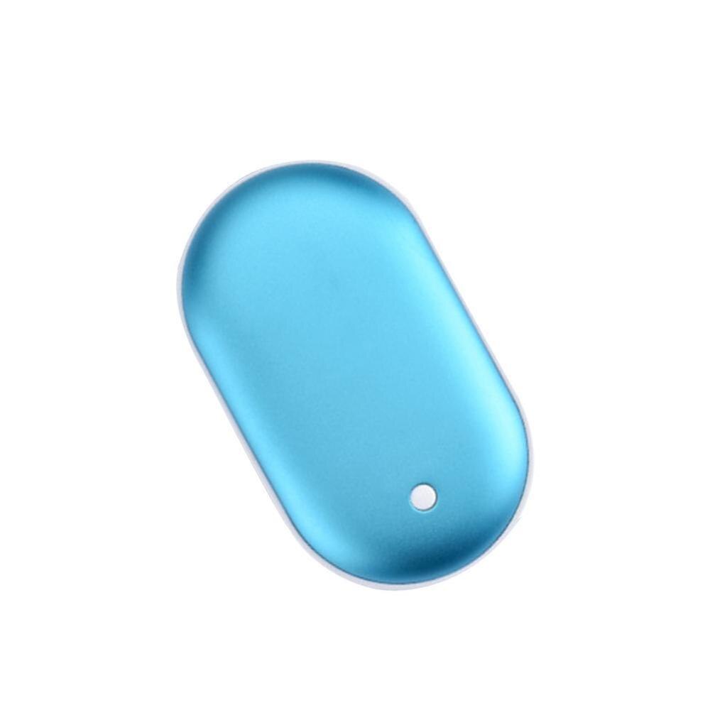 5200mAh 2 in 1 Heating Warm Power Bank Portable USB Rechargeable Electric Heater Winter Heating Tools Pocket Power Bank: Blue