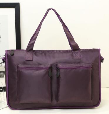 Nylon Women Luggage Bag Portable Folding Travel Tote Bag Weekender Casual Handbags 30%OFF T437: purple