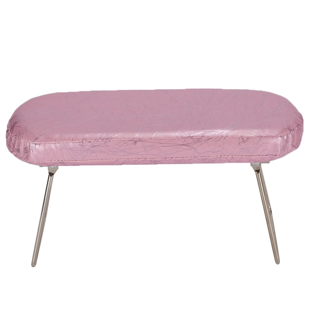 Almohada plegable para manicura, resistente a la suciedad, de cuero PU, para Reposabrazos de manicura con soporte para manos: pink