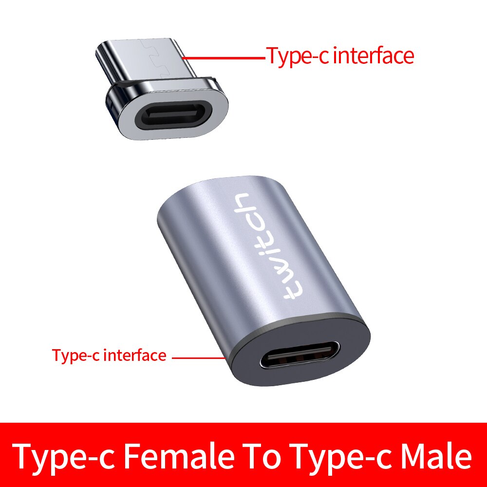 Twitch Magnetic USB Type C Adapter For iPhone X Samsung Xiaomi USB C Magnetic Adapter Type C Female to Micro USB Male Connector: USB C To  USB C