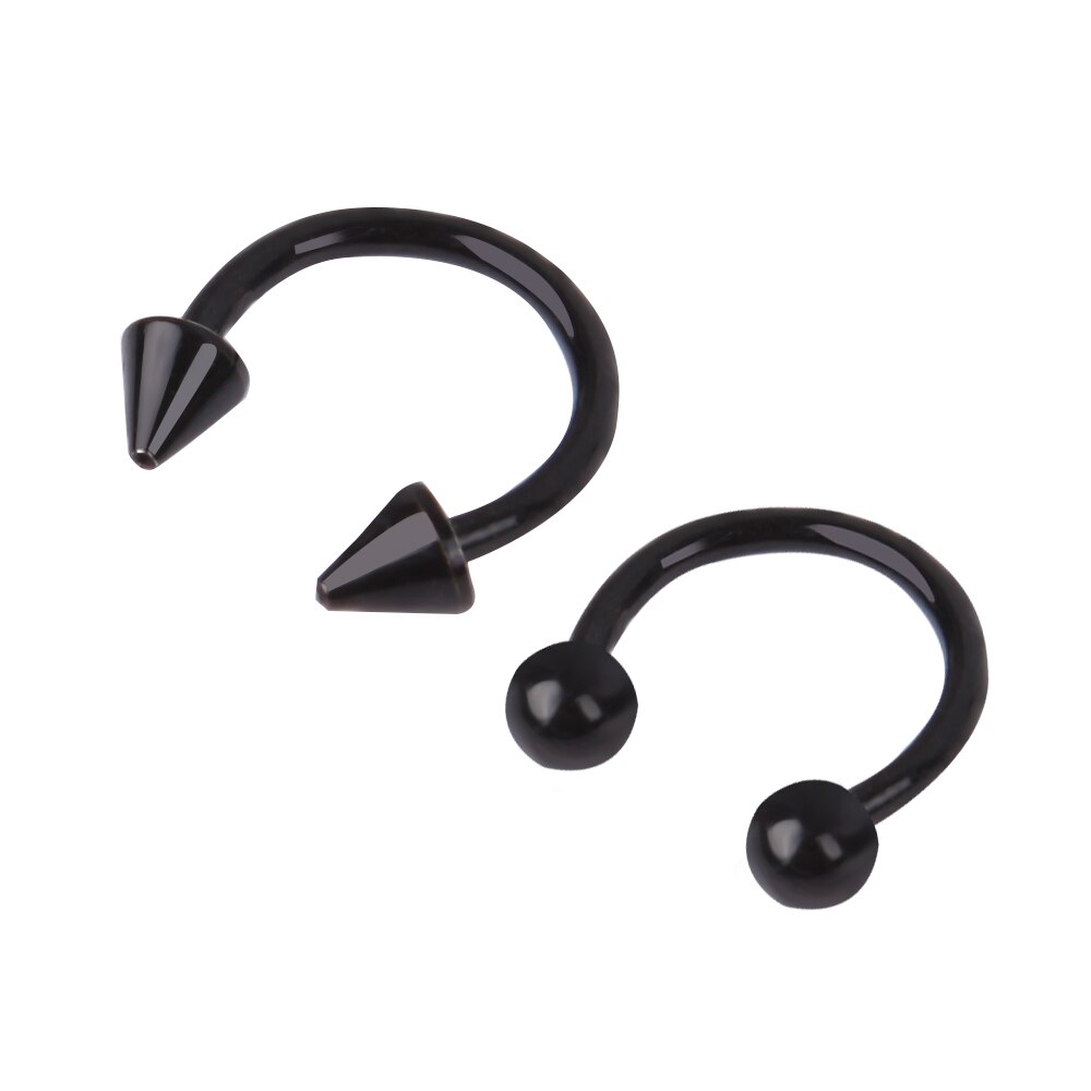 2Pcs Chirurgische Stahl Kegel Spike Horseshoe Circular Septum Nase Ring Nippel Hoop Lip Septum Augenbraue Ohr Piercing Körper Schmuck