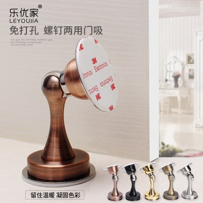 Stainless Steel Magnetic Door Stopper Sticker Toilet Glass Hidden Door Holders Catch Floor Nail-free Doorstop Door Hardware