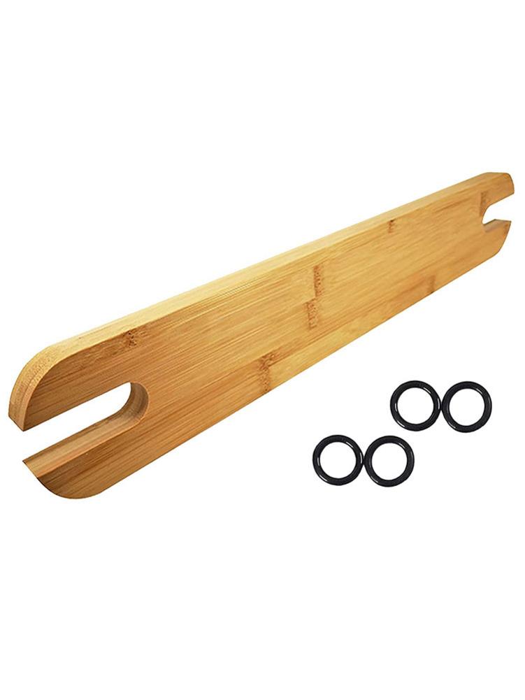 Repose-pieds en bambou naturel pour bébé, chaise haute avec anneaux en caoutchouc