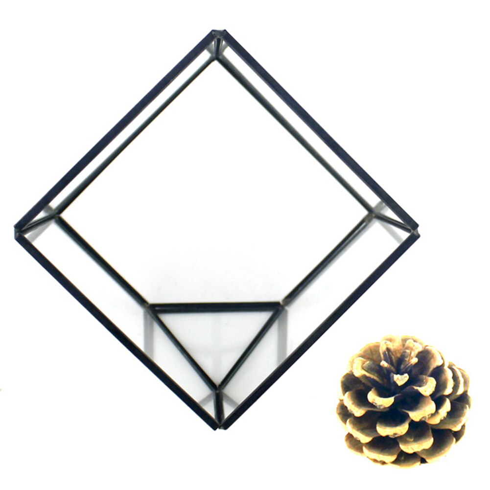Micro Landscape Square Glass Flower Room Geometric Cubes Glass Terrarium Home Decor Plant Fleshy Flower Holder Vase Pot