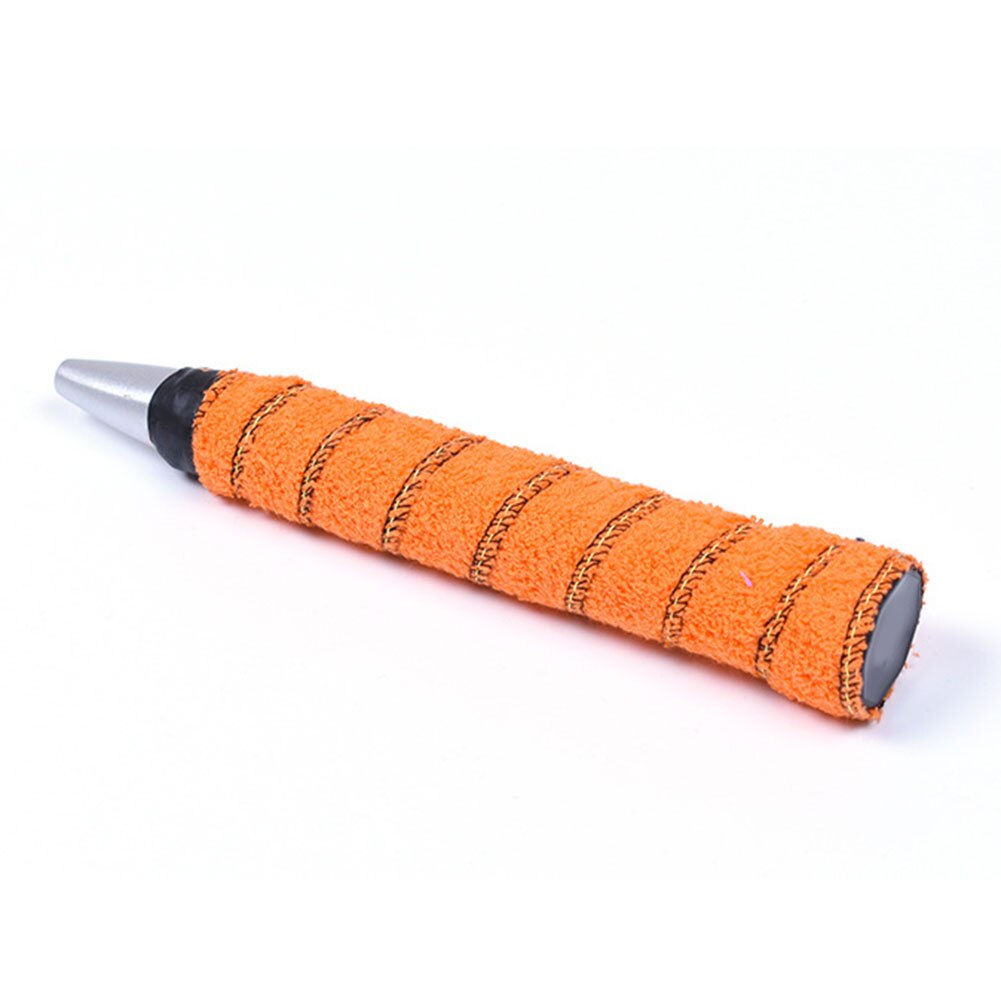 Toalha de algodão cola aderência raquete de tênis de badminton overgrips anti-deslizamento lidar com bandas de aderência fita banda de suor edf88: Laranja