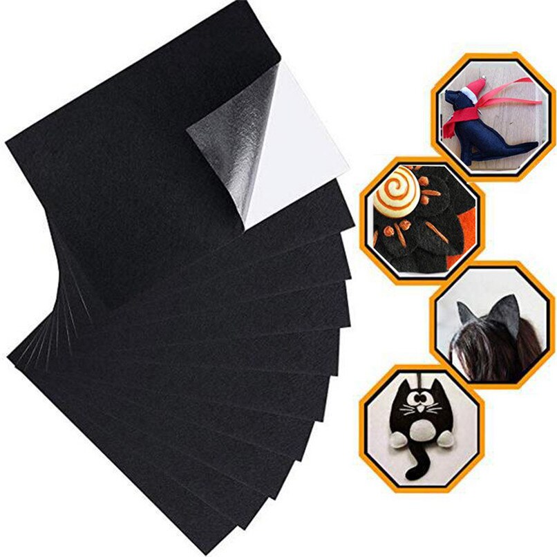 Counter Product display cloth Black Felt Fabric Adhesive Sheets Multipurpose Velvet Sheet Sticky Glue Back #2u13