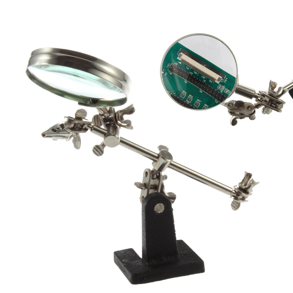 1 pc dritte Hand Lötkolben Ständer Portion Klemme Schraubstock Clip Werkzeug Glas Juwelier Lupe Lupe