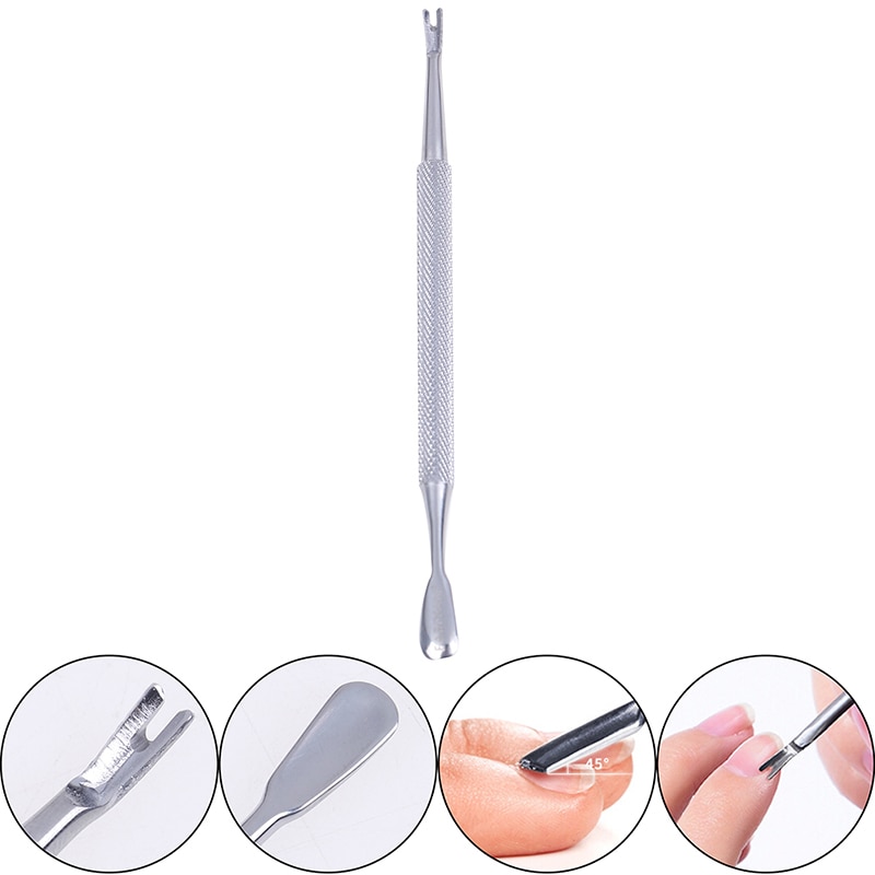 Stainless Steel Cuticle Nail Pusher Trimmer Metal Double Sided Dead Skin Push