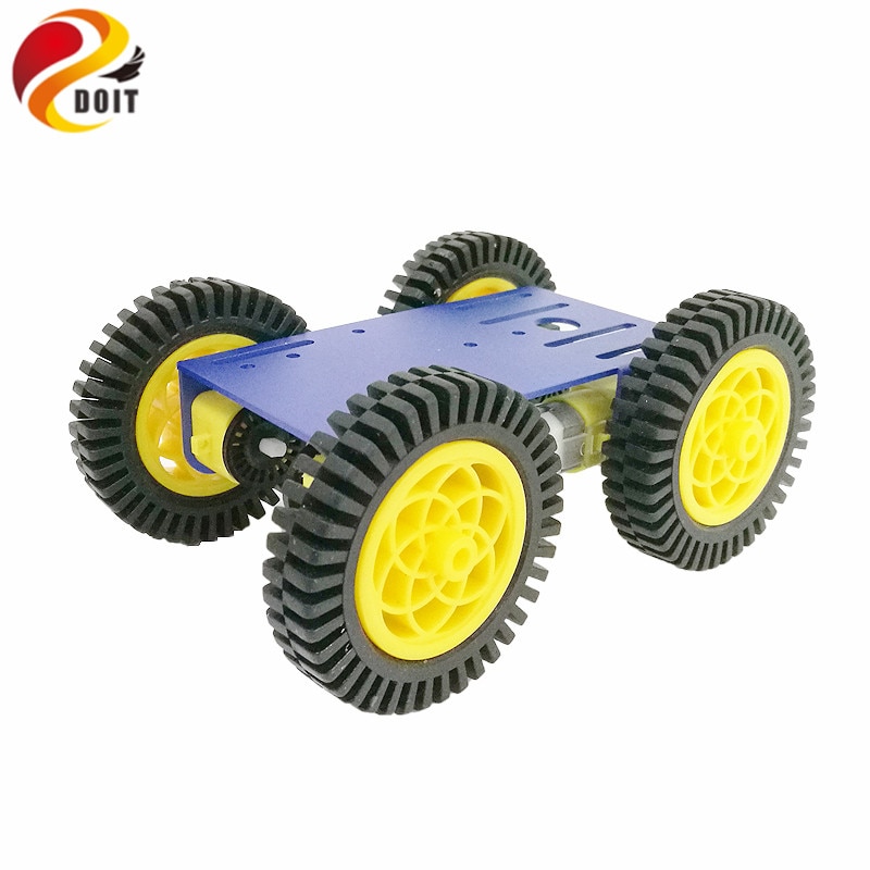 Smart Robot RC Auto Kit Met 2mm Aluminium Chassis, 4 stks TT Motor, 4 stks 80mm Rubber Wiel Voor Arduino Project