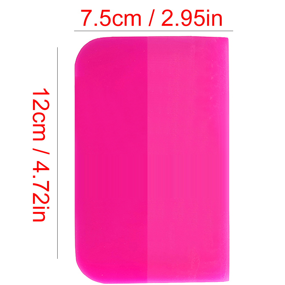 6.5/10/12cm 5.5/7.5cm Width Pink Scraper Soft Rubber Car Window Squeegee Tint Tools Glass Water Wiper Vinyl Wrap Blade B72 B77: 7.5x12cm pink