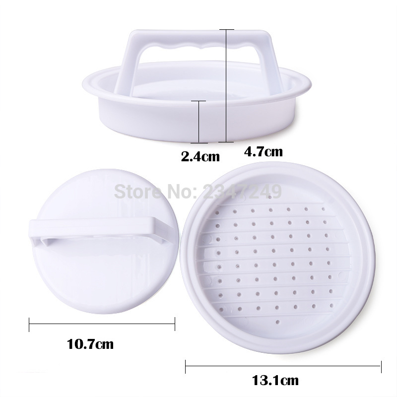1 Set Ronde Vorm Hamburger Druk Food-Grade Plastic Hamburger Vlees Rundvlees Grill Burger Druk Patty Maker Mold Mould keuken Tool