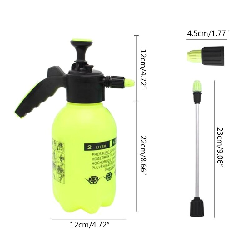 Pulvérisateur de neige à pompe, buse à pression manuelle 2l, arrosoir avec longue tige haute pression, nettoyage de vitres, lavage de voiture