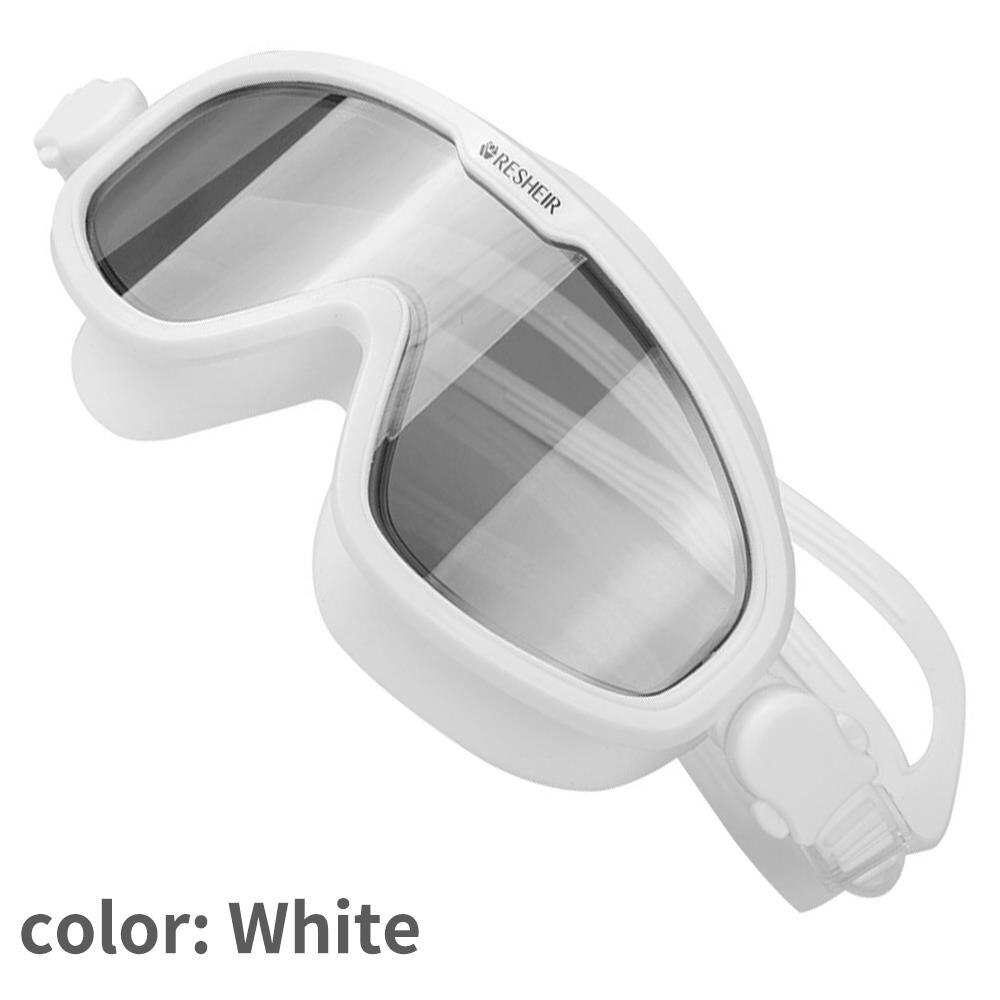 Beschermende Bril Eye Protector Volwassen Schoolslag Duiken Pc Zwemmen Spiegel Bril Zwembril Strand Anti Fog Zwemmen: White