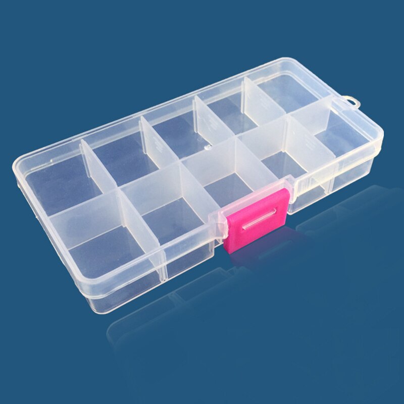 10 Slots Cells Colorful Portable Jewelry Tool Storage Box Container Ring Electronic Parts Screw Beads Organizer Plastic Case: Dark Gray