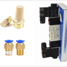 AIRTAC 4V230-08C 5 Weg 3 Position 1/4 "Pneumatische Magnetventil DC12V DC24V AC110V AC220V w Armaturen Stecker 4 6 8 10 12mm