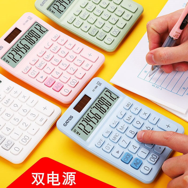 Scientific Calculator 12 Digit Desk Solar Mini Calculator Financial Accounting Tool for School Student Business Supplies