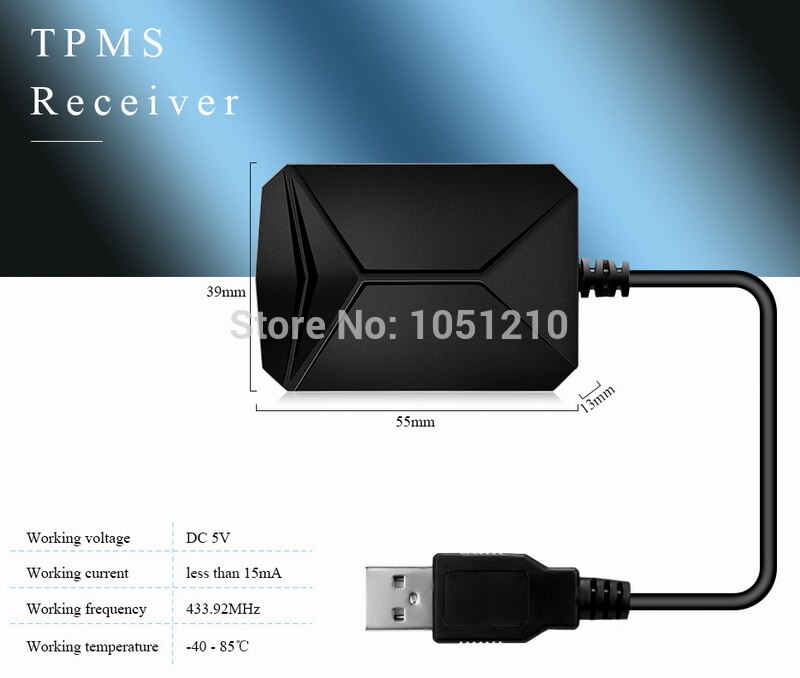 Ouchuangbo TPMS Reifen Druck Überwachung System mit 4 Externe Sensor Reifendruck Alarm unterstützung USB Hafen