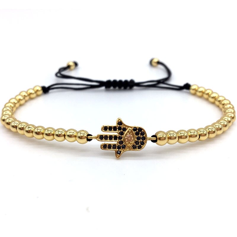 NAIQUBE 4mm Hand bracelet 4colors Trendy Pave Cz Beads Braided Macrame Bracelet for men and women Jewelry: 2