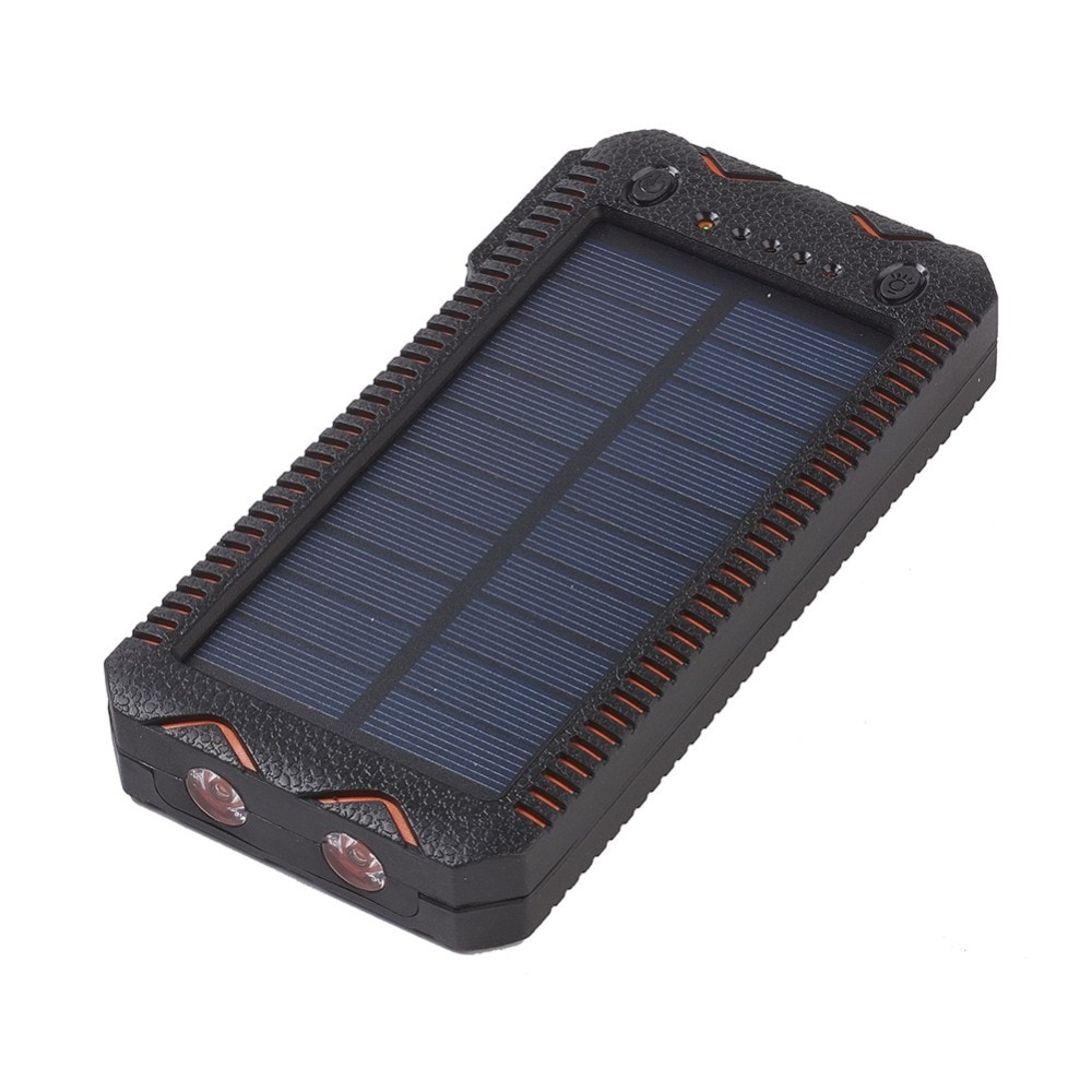 Draagbare Dual USB & MICRO Ingangspoort Solar Battery Charger Externe Batterij Telefoon Oplader Power Bank voor Smartphones