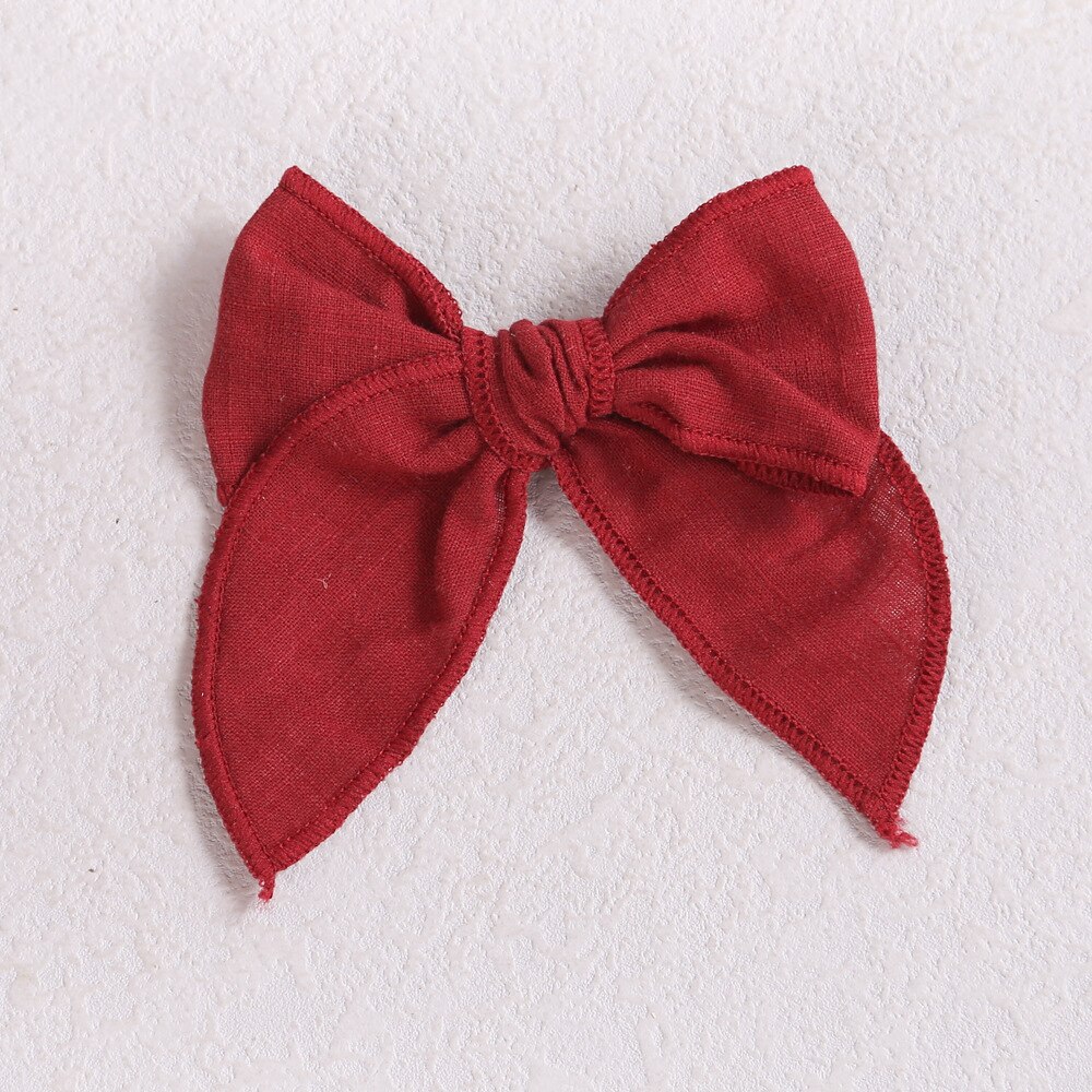 Baby Hair Clips Cotton Hairpin For girls Big Bows Barrettes Infant Linen Side Clips Hair Accessories Cute Hairgrips: 5