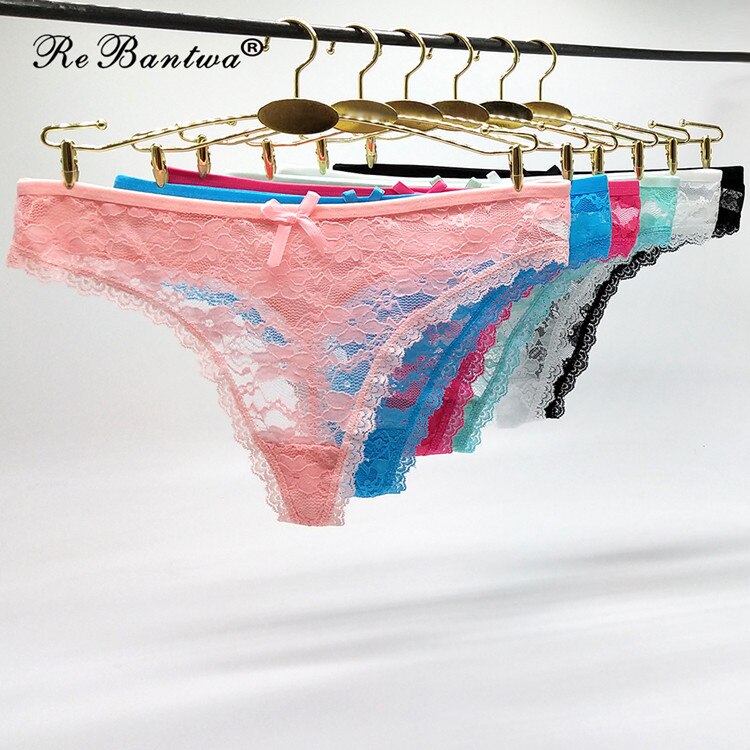 Women's Lace g strings Transparent Cotton Thongs 10 pcs/lot Girl Briefs Sexy G String underwear T-back pants: 87361 / XL