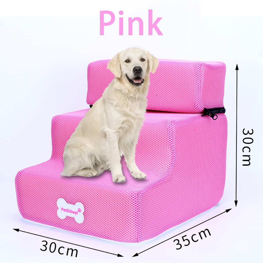 Ademende Mesh Opvouwbare Pet Trappen Afneembare Pet Bed Kat Hond Oprit 3 Stappen