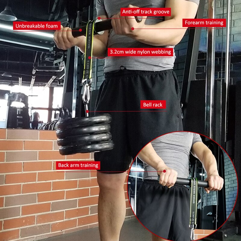 Rodillo de agarre para muñeca y antebrazo, entrenador de fuerza muscular, cuerda de soporte de peso, equipo de entrenamiento de mano para gimnasio en casa