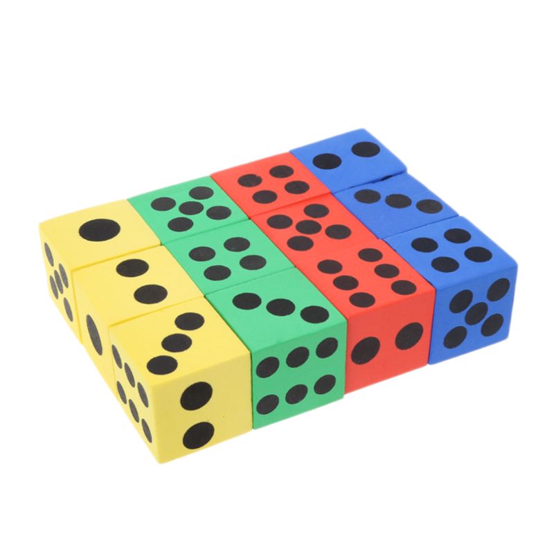 24 Dés En Mousse EVA Colorés - 2 Cm - Pour Jeux éducatifs, Maths, Activités Enfants - Sac De Rangement Inclus