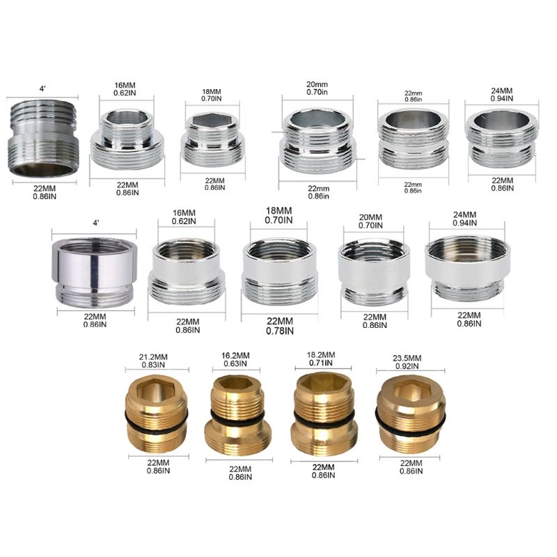 5 Stks/set Waterzuiveraar Beluchter Connector Vervangingen Messing Kraan Adapter Keuken Badkamer Kraan Accessoires