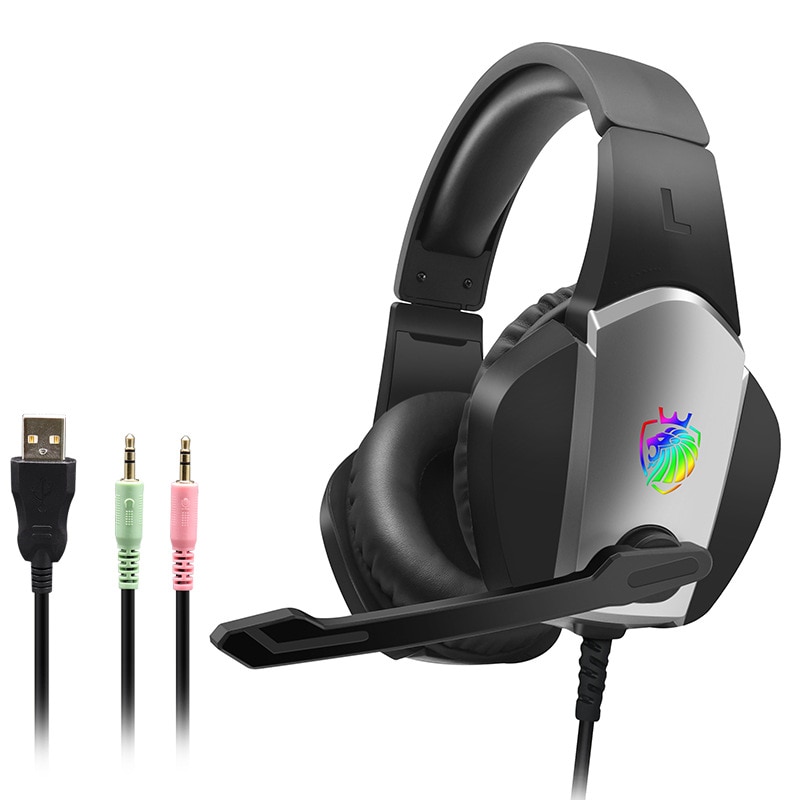 Gaming Headset Over-Ear - Wired Stereo Headphones with Microphone for PC Laptop Gamer - Deep Bass