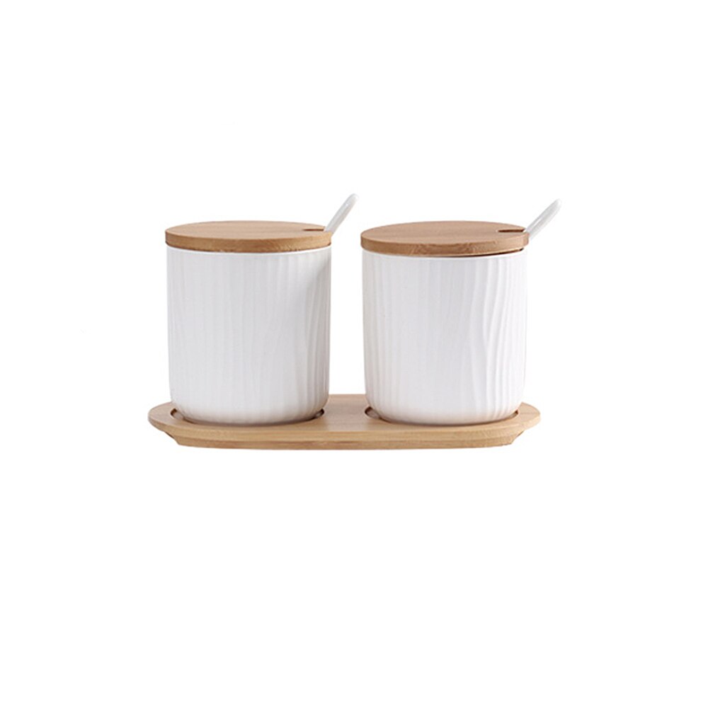 Ceramic Spice Rack Salt Shaker And Pepper Shaker Oil Bottle Set Kitchen Household Supplies For Spices Storage Jar With Cover: 05