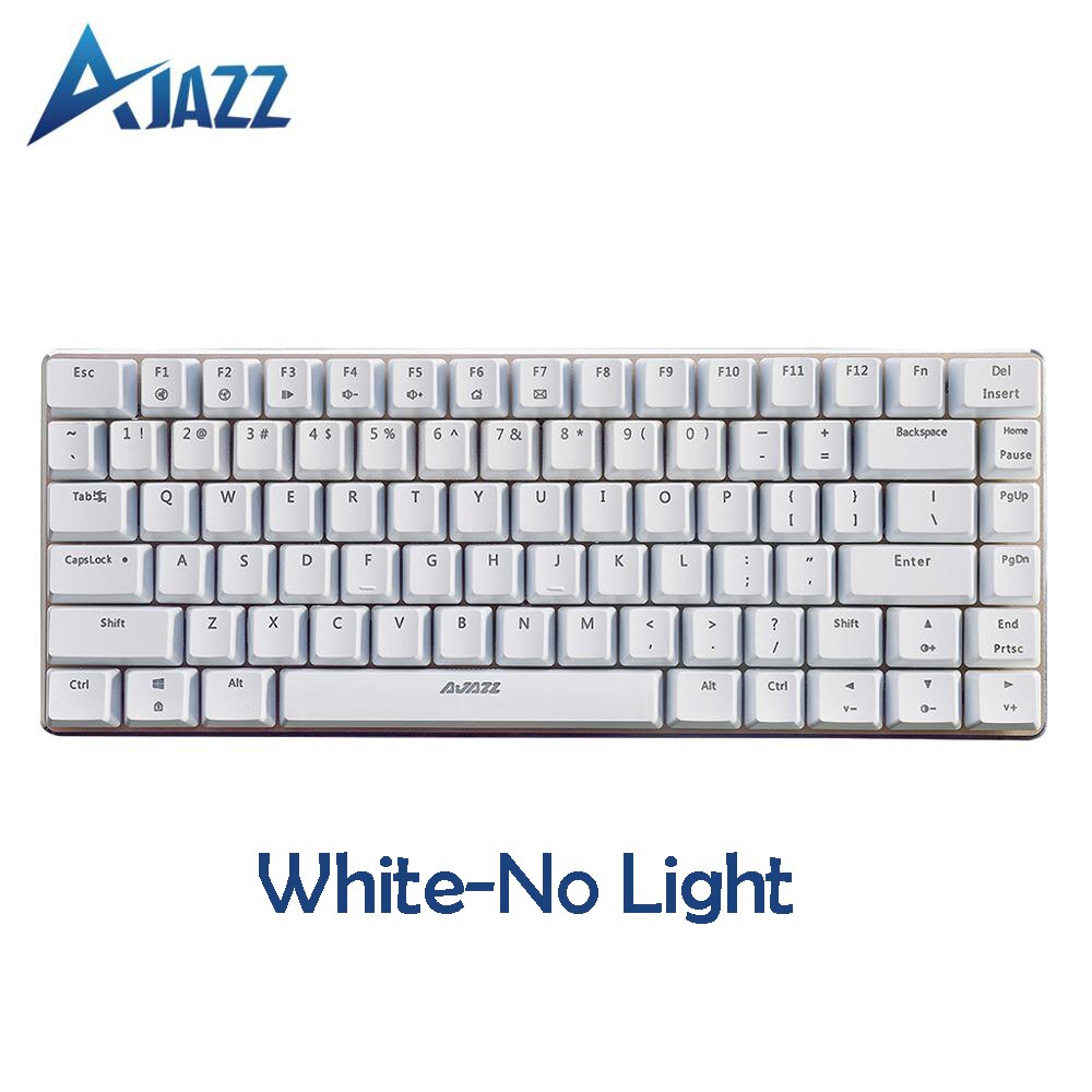 Ajazz AK33 Mechanische Spielen Tastatur Schwarz/Blau Schalter 82 Schlüssel Verdrahtet Tastatur für PC Spiele Ergonomische Kühl LED hinterleuchtet: Weiß - Nein hell / Blau Schalter
