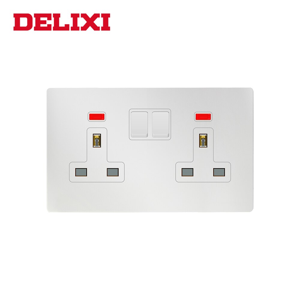 Dual Power Socket 9000 With USB Outlet UK Wall Socket 13A Wall Electric Socket UK Standard Dual USB Port Socket: 2G DP UK Socket