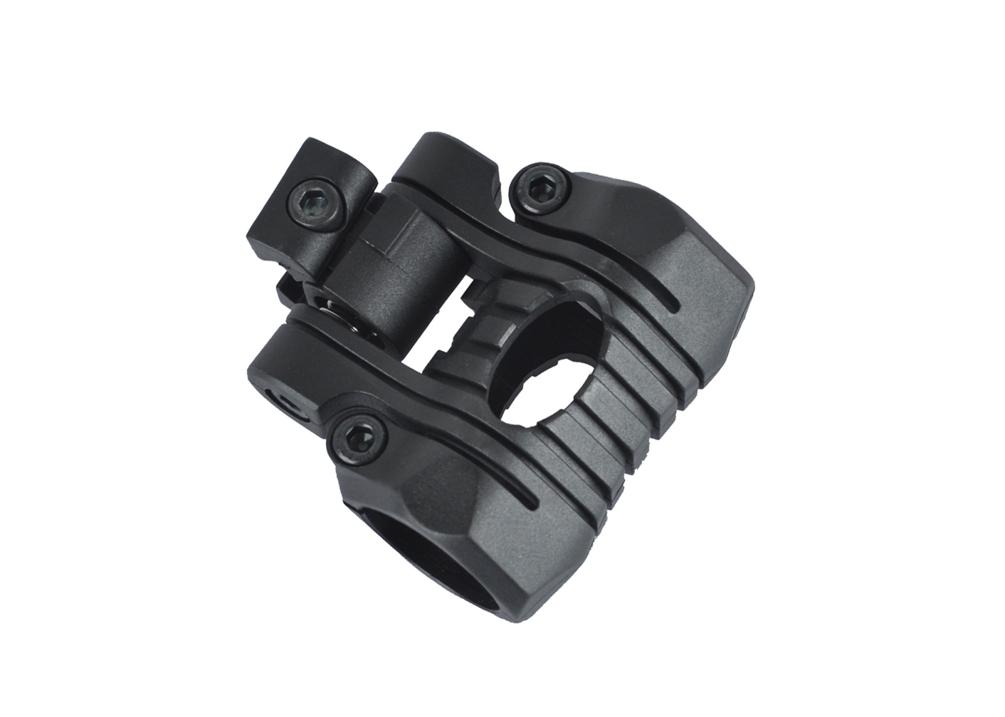 Supporto per torcia per casco Supporto per morsetto per luce in plastica multi-angolo da 25 mm con chiave Supporto per guida laterale Accessorio rapido per casco