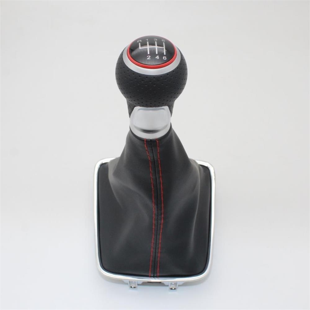 For VW Tiguan 5N 2007 Car-Styling 6 Speed Car Gear Stick Level Shift Knob With PU Leather Boot