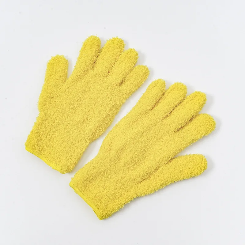 1 par de guantes de microfibra para quitar el polvo, guantes de limpieza, herramienta de eliminación de polvo para ventanas, guantes de limpieza reutilizables, herramienta de limpieza del hogar: Rojo
