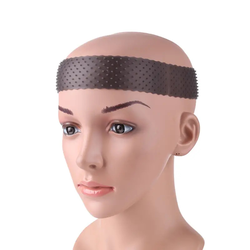 1 pièce par paquet silicone élastique perruque poignée bandeau sport yoga résistant à la sueur antidérapant silicone bandeau: Black