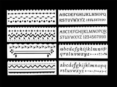 rulers template stencils for diy scrapbooking painting Weather number kawaii accessories stationery: Wave number