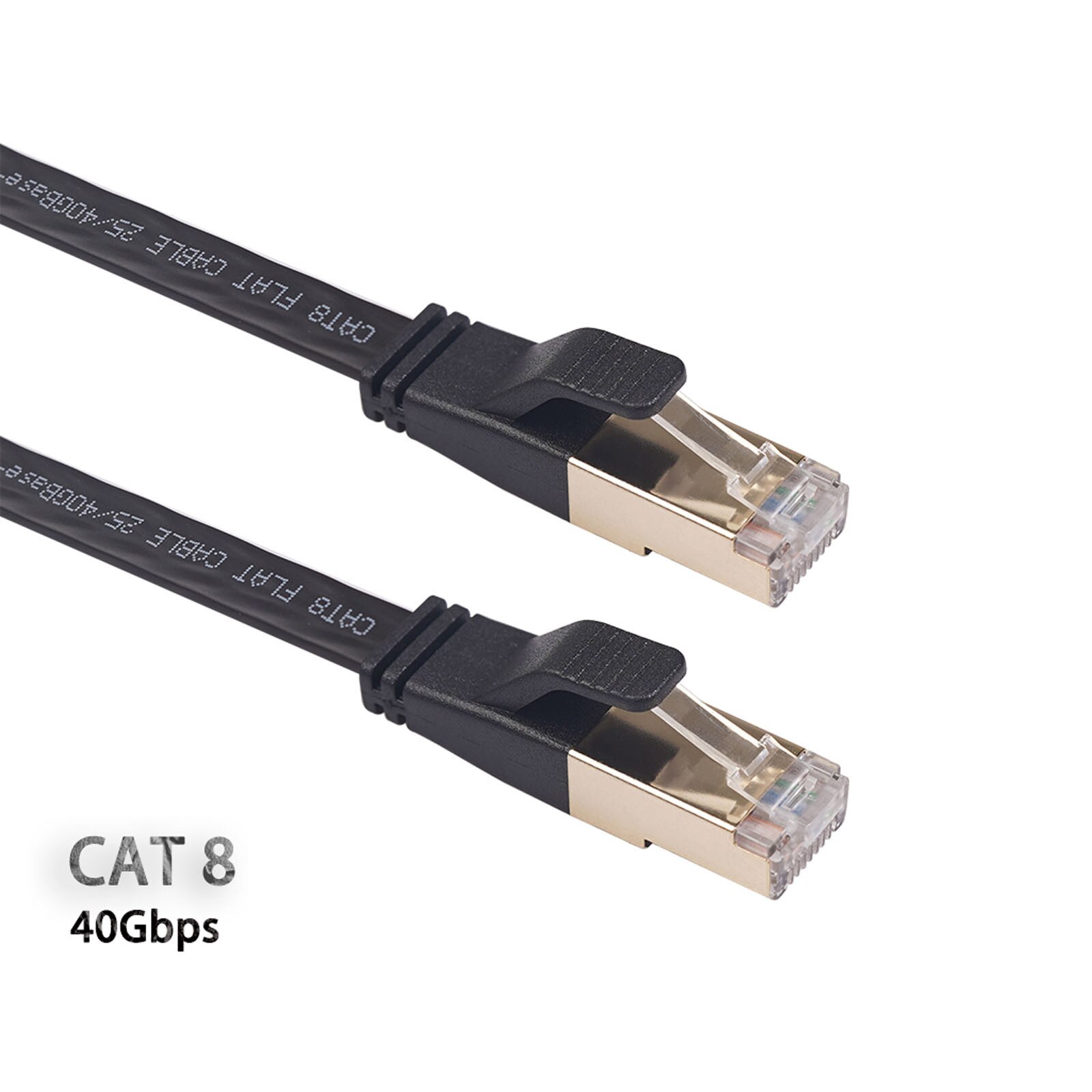 Cat 8 RJ45 Double Shielded Flat Network Cable High Speed Internet Cable 40Gbps standard Transmission distance t568b standard