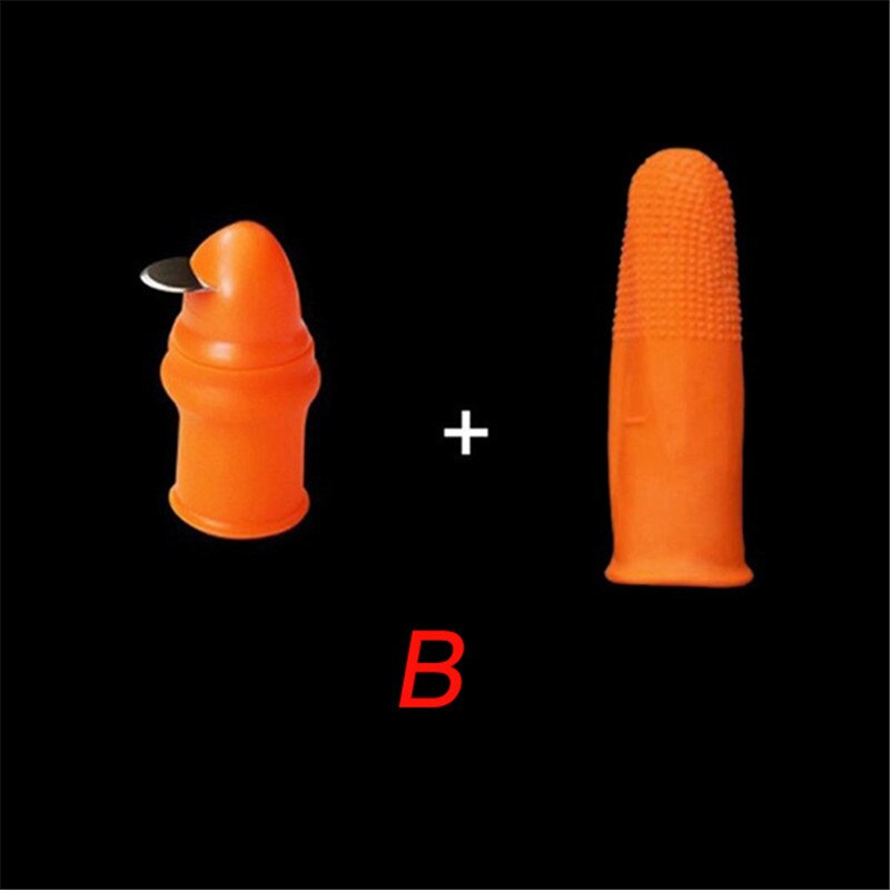 Silikon tumkniv skördeväxt kniv anti-cut finger täcka trädgård grönsaksträdgård: B (s)