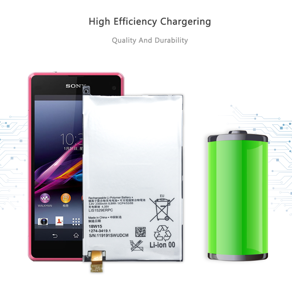 Voor Sony Xperia Z1 Compact Mini Z1mini D5503 M51w SO-04F LIS1529ERPC 2300Mah Mobiele Telefoon Vervangende Batterij