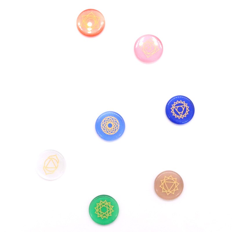 Keine loch mix naturstein sieben chakras patten geschnitzt oval anhänger für schmuck zubehör, der 7 teile/los