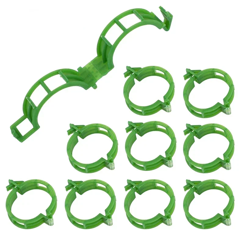 300/10pcs Plant Clips Supports Reusable Plastic Connects Fixing Vine Tomato Stem Grafting Vegetable Plants Orchard Garden Tools: L / Brown