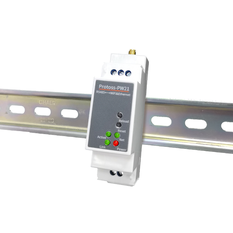 9 ～ 48 vdc-ingång din rail  rr485 serieport till wifi eller ethernet  rj45 omvandlare serverdata modbus tcp wifi seriell server: Protoss -pw21- m
